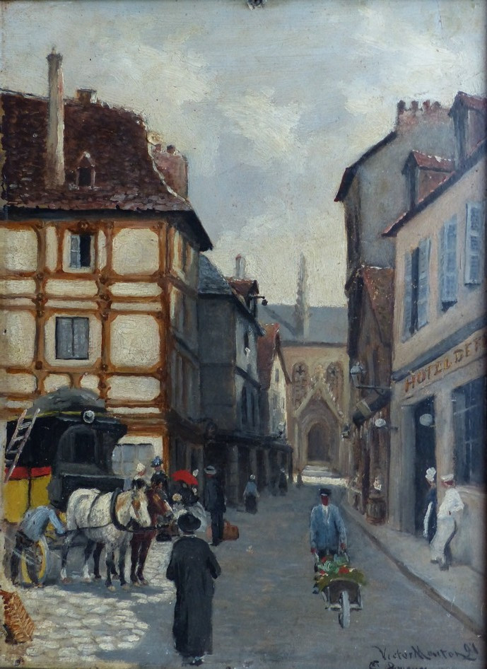 19th Century School, The Streets Of Saint-brieuc By Victor Mouton