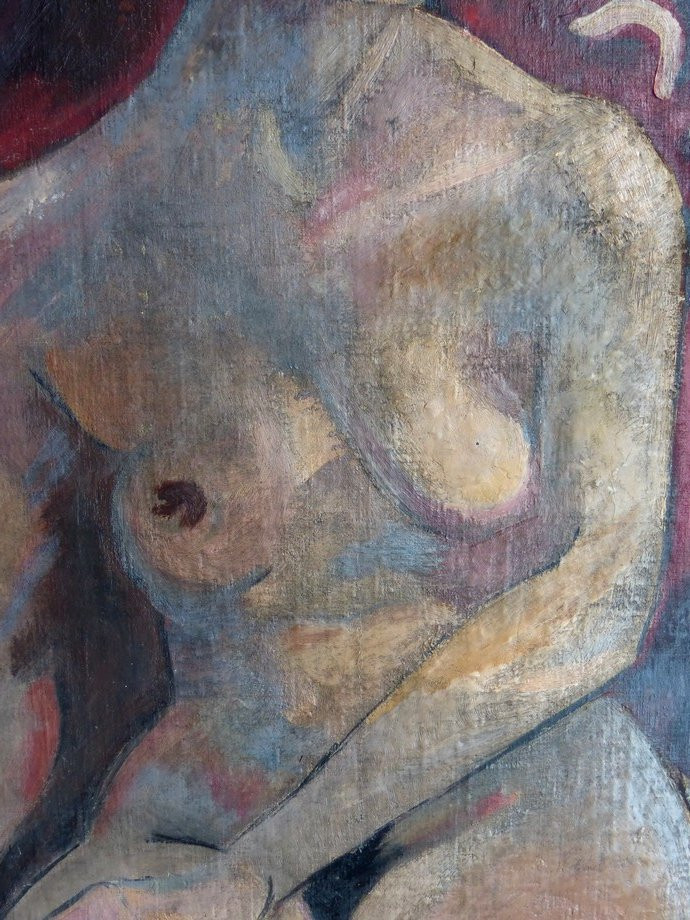 Femme nue dans un atelier début XXème-photo-3