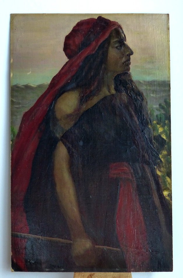 Portrait Of A Bedouin Woman Attributed To Jacob Smits-photo-2