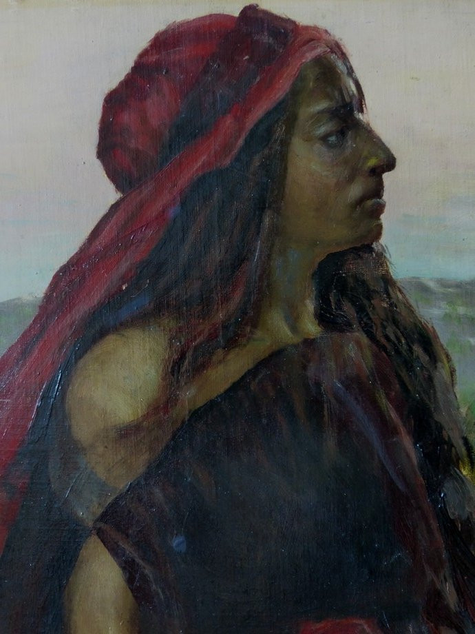 Portrait Of A Bedouin Woman Attributed To Jacob Smits-photo-3