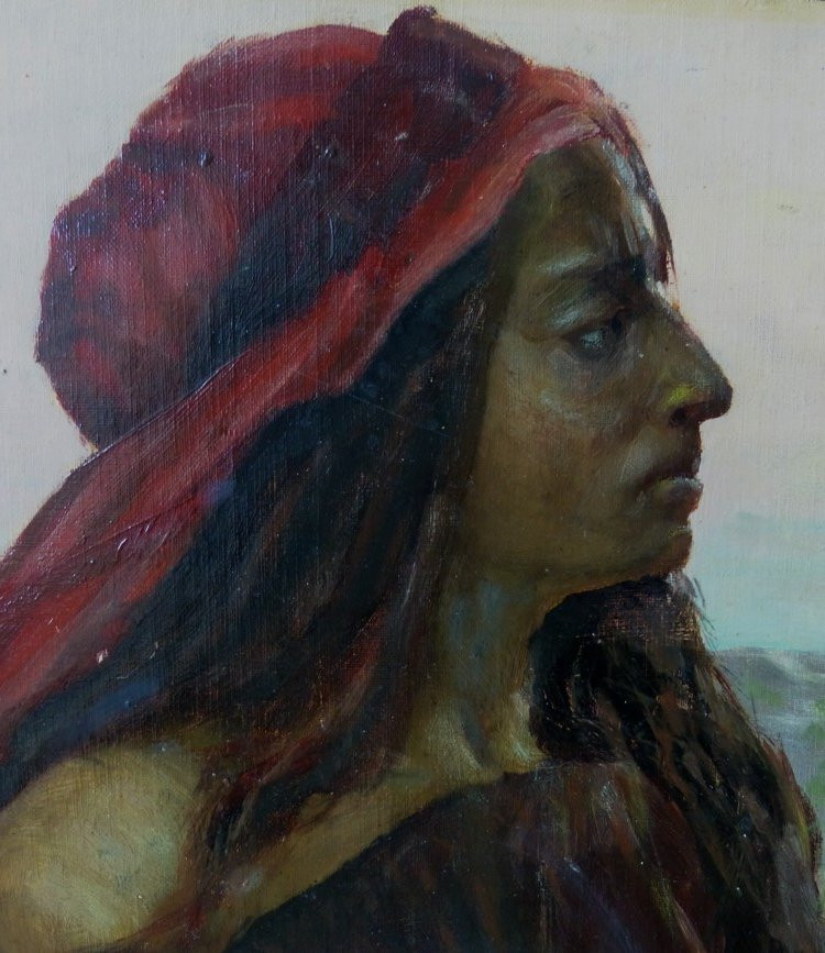Portrait Of A Bedouin Woman Attributed To Jacob Smits-photo-1