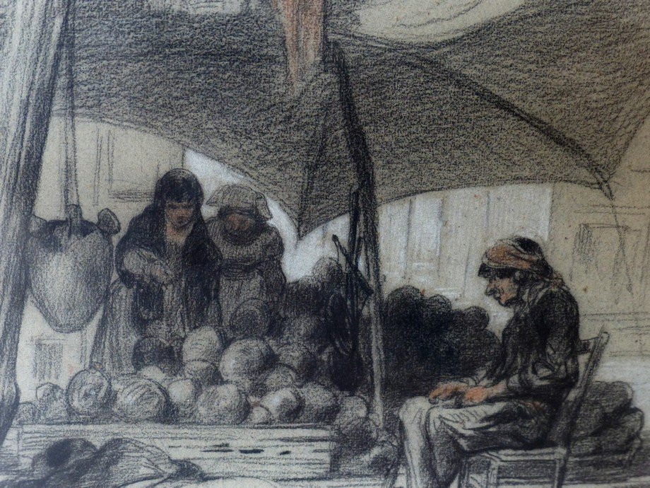 Marché de Madrid  par Célestin-François Nanteuil (1813-1873)-photo-3