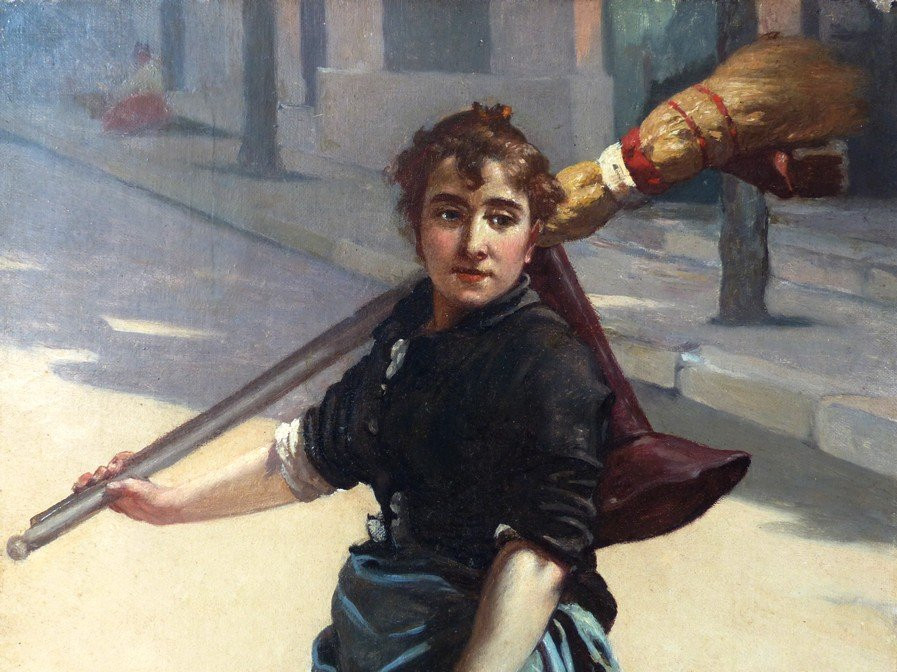 The Sweeper, 19th Century French School-photo-3
