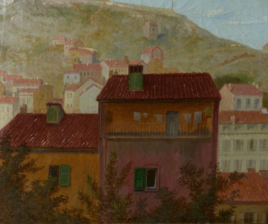 Marseille School Around 1850, View Of Notre-dame De La Garde-photo-1