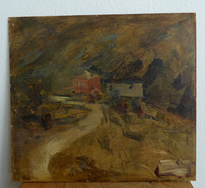 Ecole Suisse début XXème, La route de Monthey-photo-2