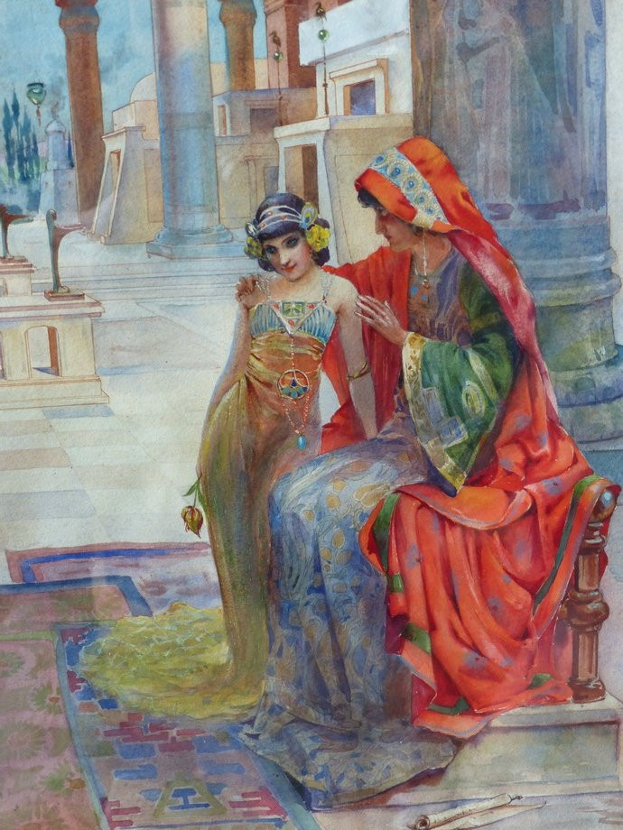 Herodias And Salome, French School Circa 1900-photo-3