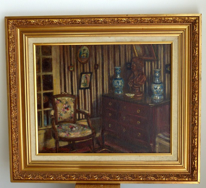 Interior Scene With Blue Vases-photo-2