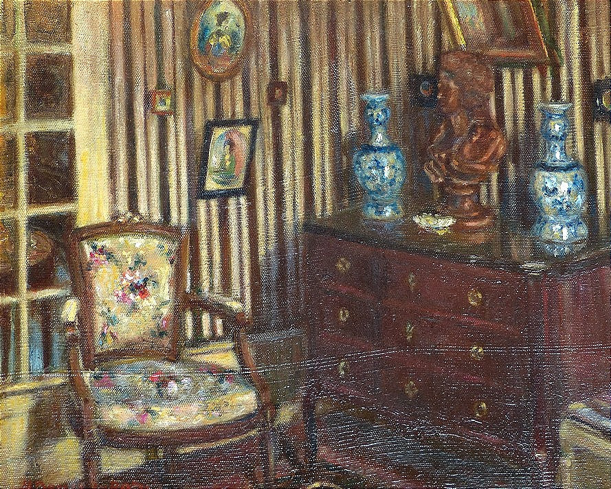 Interior Scene With Blue Vases