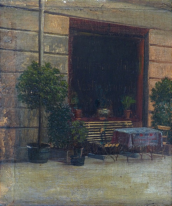 Terrasse devant un hôtel de Copenhague en 1899