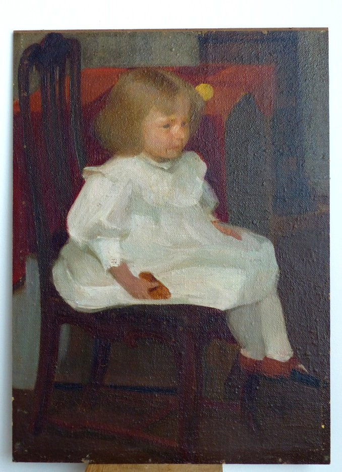 Little Girl In A White Dress, Early 20th Century-photo-2