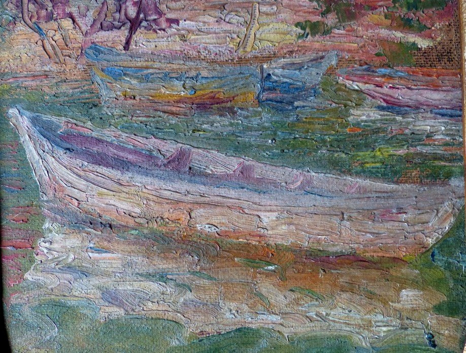 Boat On The Riverbank Around 1910-photo-3