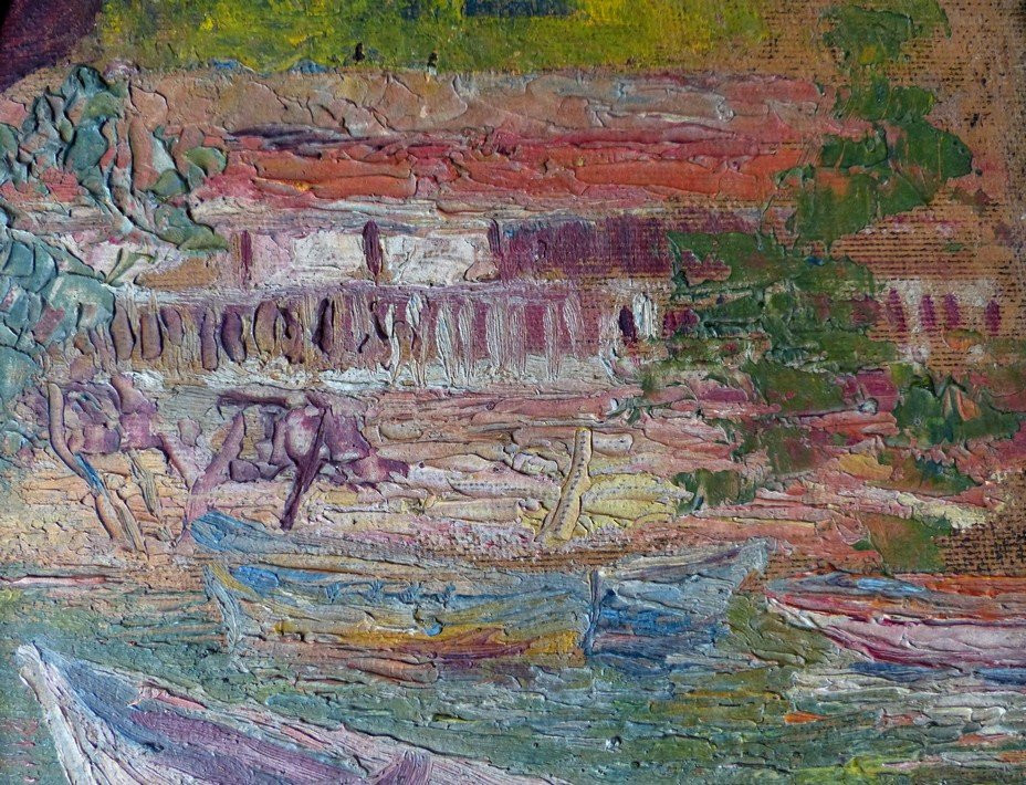 Boat On The Riverbank Around 1910-photo-4