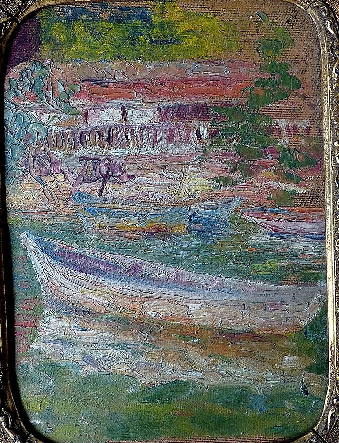 Boat On The Riverbank Around 1910