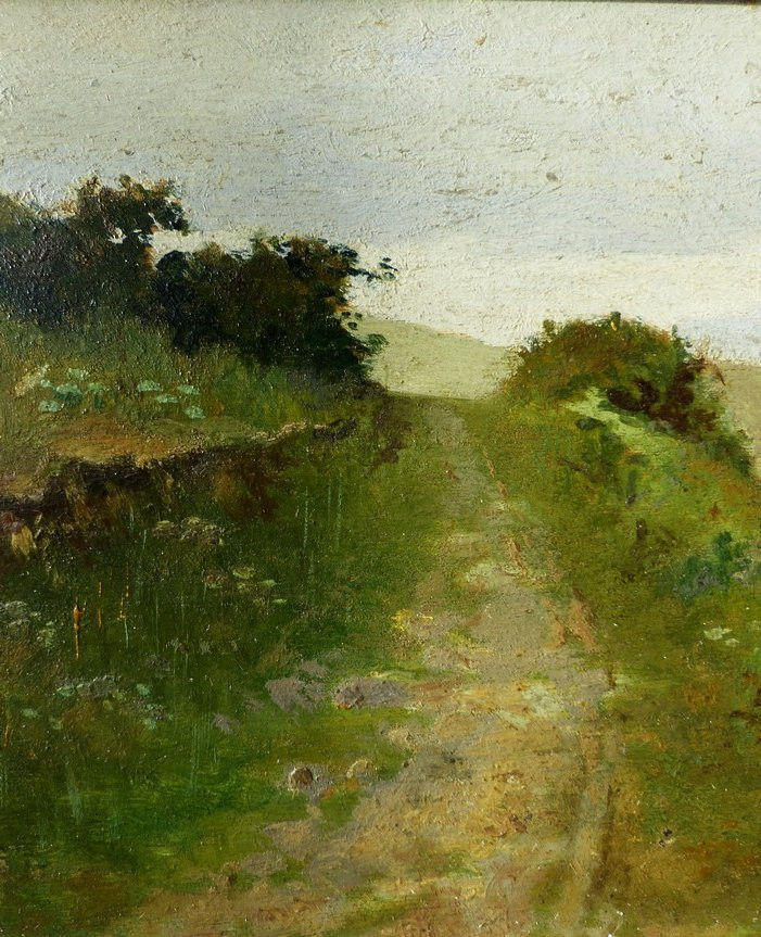 Chemin sur les falaises d'Etretat, école XIXème-photo-3