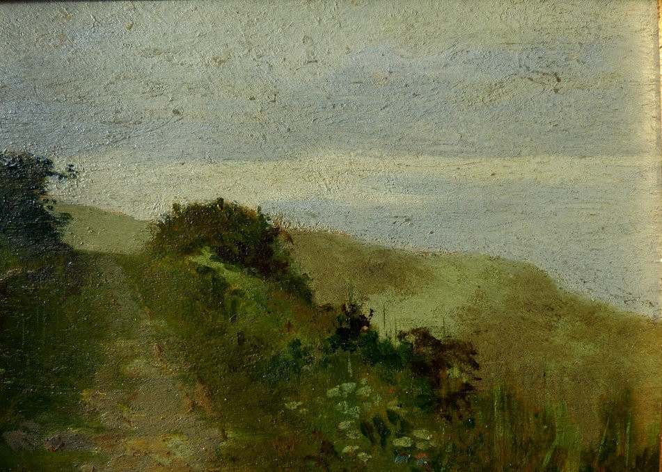 Chemin sur les falaises d'Etretat, école XIXème-photo-1