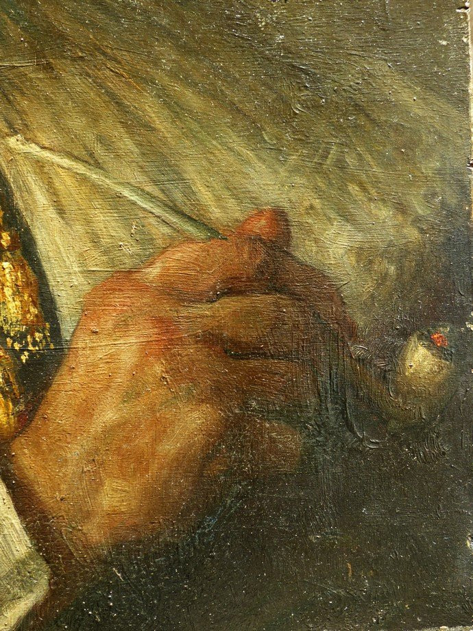 The Dutch Smoker By Emile Mesnager (1880-1940)-photo-2