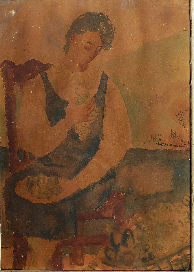 Matei Rosianu (1898-1969), The Woman With The Fruits