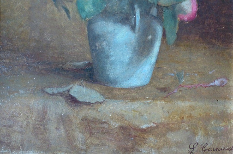 Bouquet de roses et oeillets par Léon Garraud-photo-3