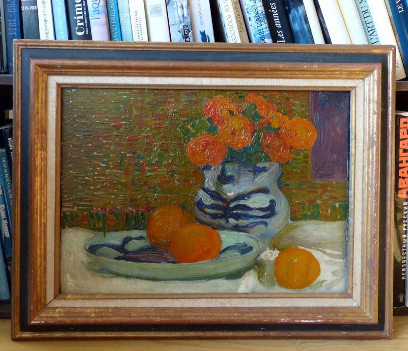 Nature morte pointilliste vers 1910, entourage de Cuno Amiet-photo-2