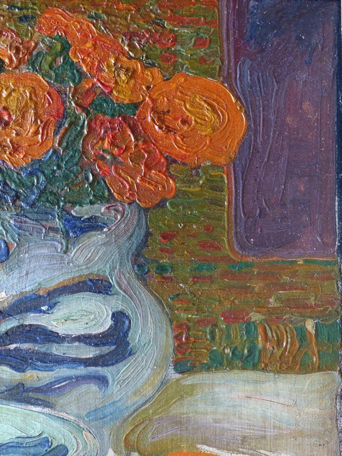 Nature morte pointilliste vers 1910, entourage de Cuno Amiet-photo-2