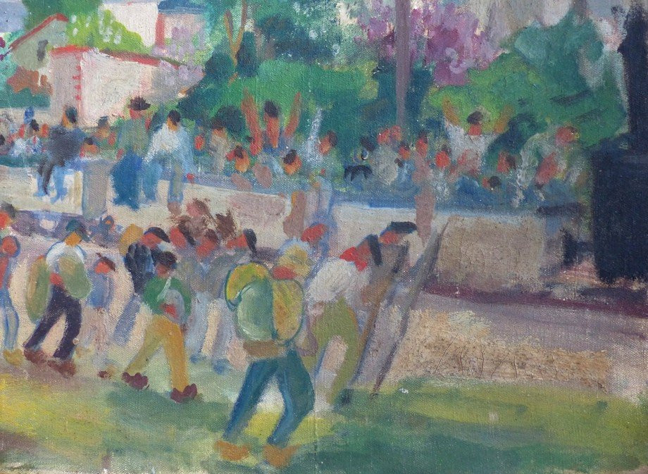 Basque School Around 1920, The Return Of The Workers-photo-3