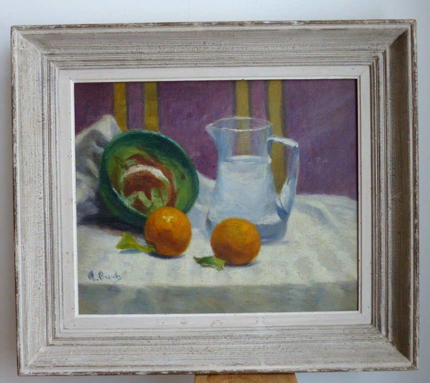 Still Life With Oranges By Marthe Orant (1874-1957)-photo-2