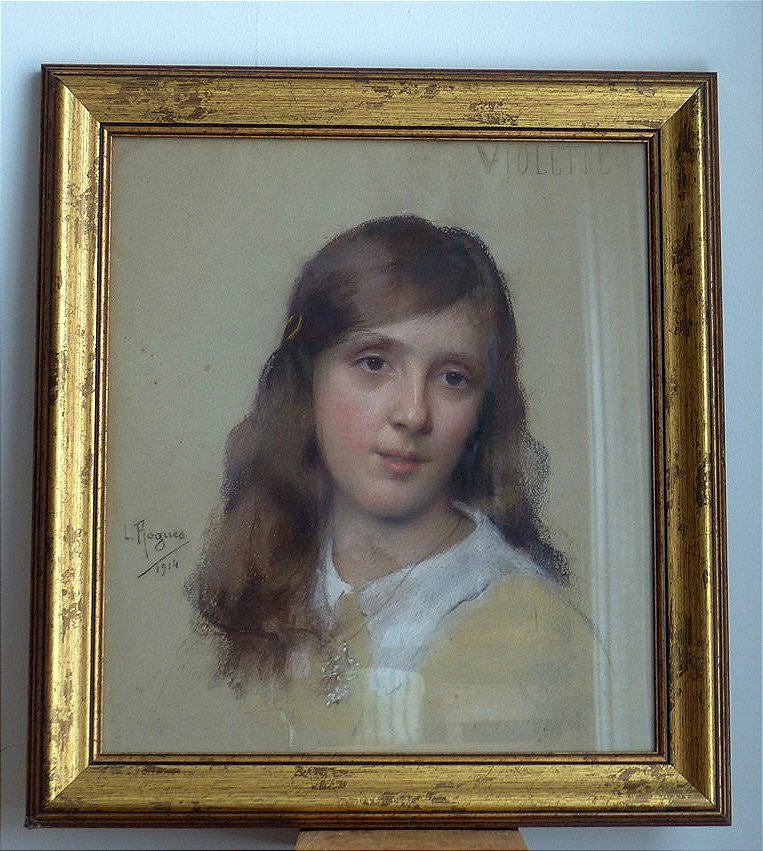 Portrait Of A Young Girl By Lucie Rogues (1871-1965)-photo-2