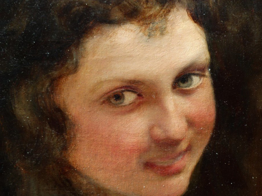 François-alfred Delobbe, Portrait Of A Young Girl-photo-3