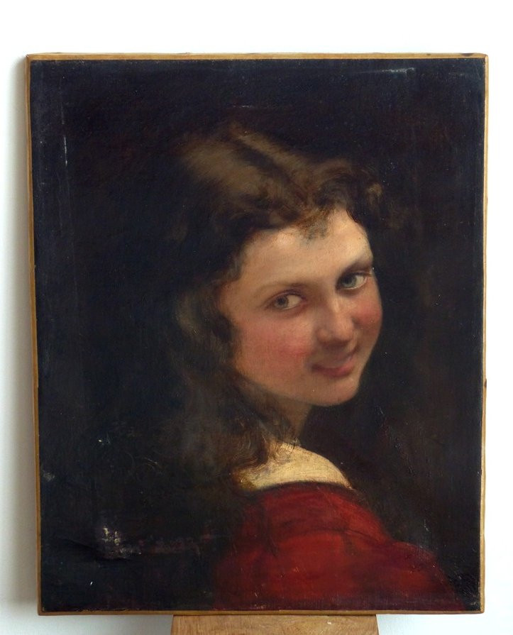 François-alfred Delobbe, Portrait Of A Young Girl-photo-2