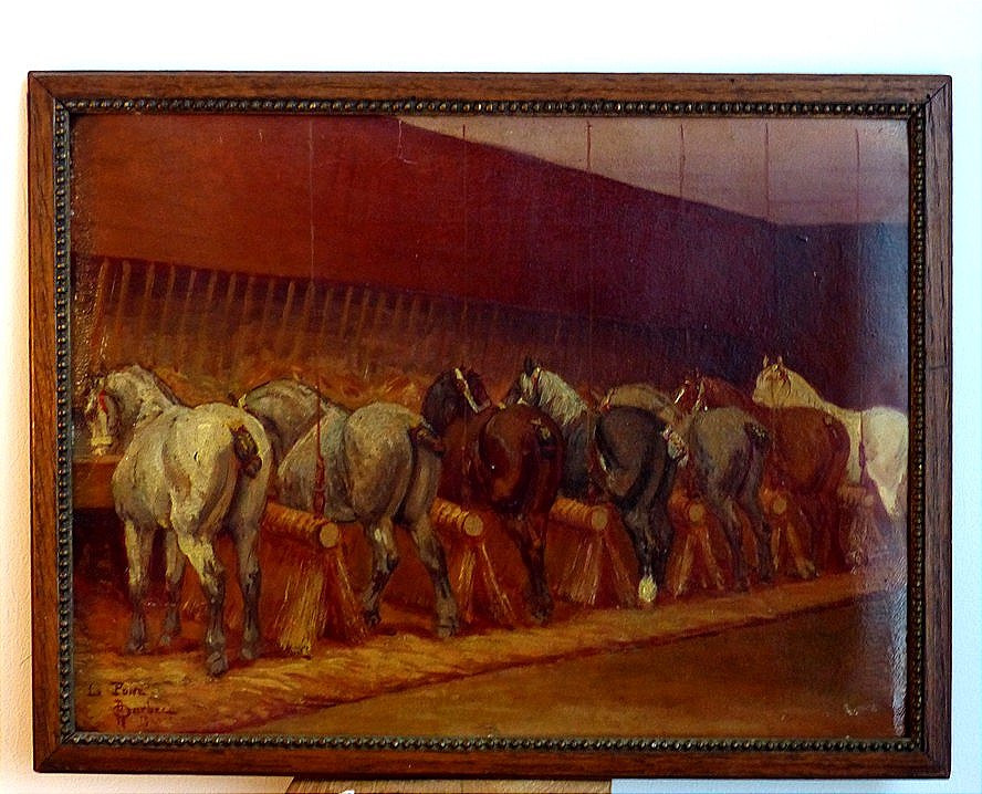 Chevaux dans l'écurie par Armand Durbec-photo-2