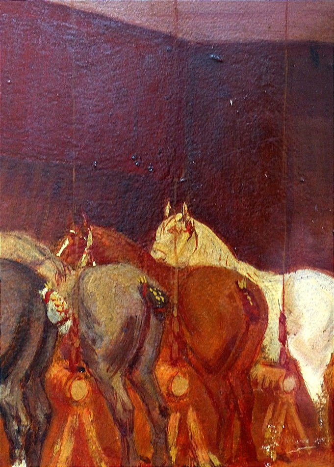 Chevaux dans l'écurie par Armand Durbec-photo-3