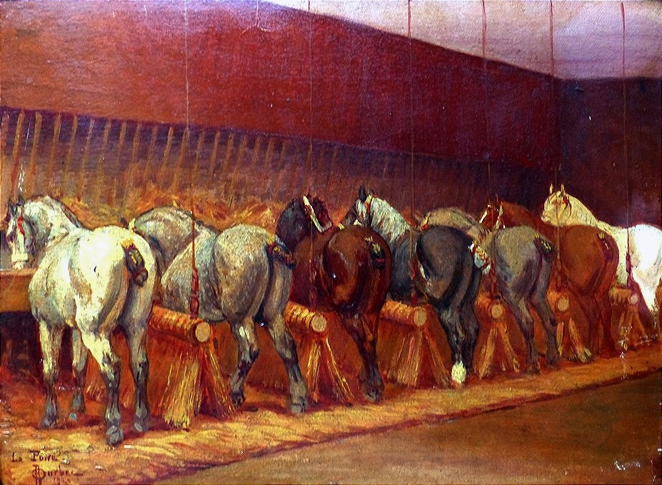 Chevaux dans l'écurie par Armand Durbec