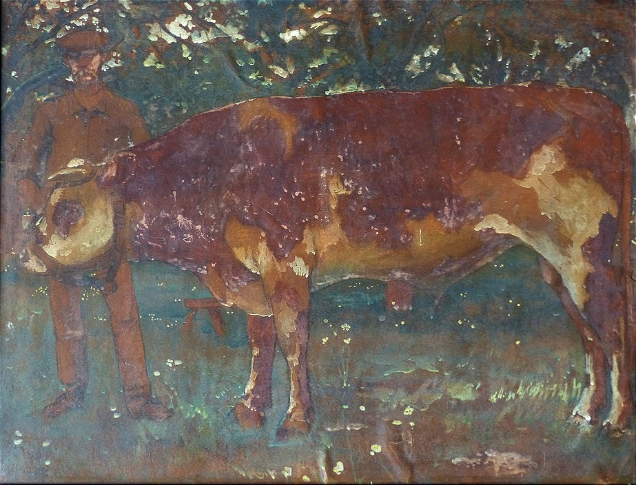 Jacques Simon, The Cow And Its Farmer