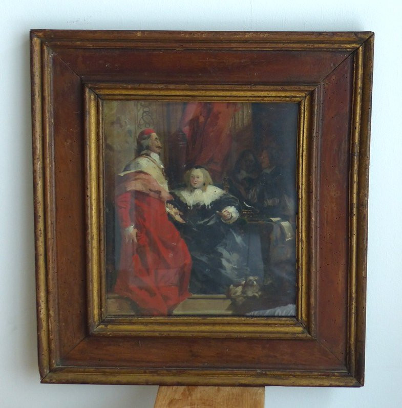 Ecole XIXème, Richelieu face à Marie de Médicis-photo-2