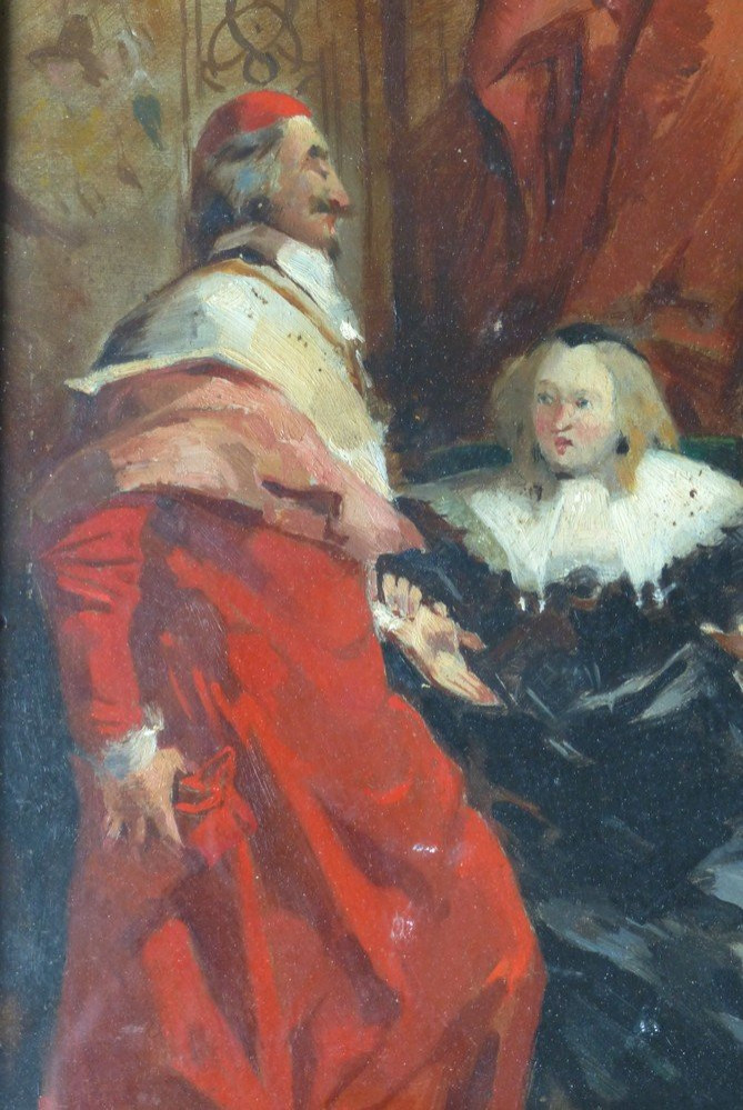 Ecole XIXème, Richelieu face à Marie de Médicis-photo-3