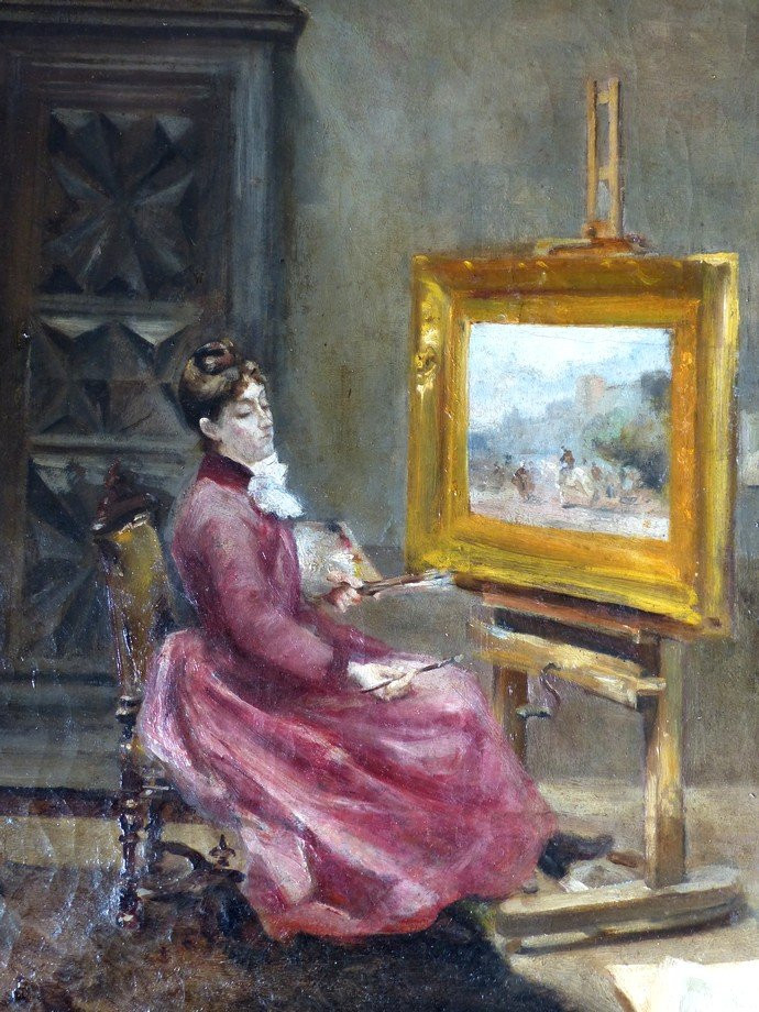 Woman At Her Easel, Entourage Of Maria Bashkirtseff Circa 1870-photo-4