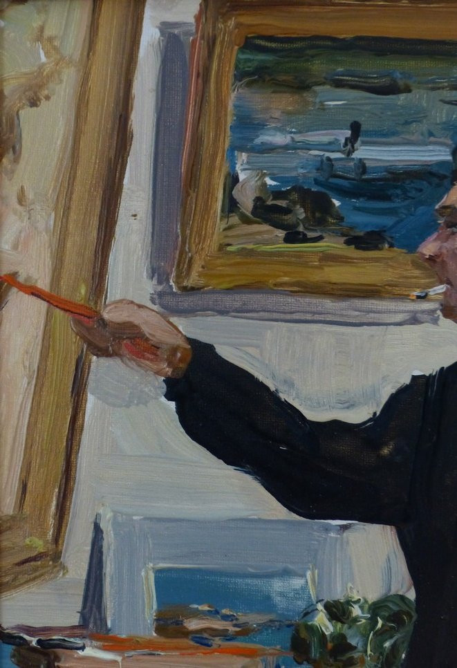 Painter At His Easel By Alex Petrovich Soulimenko-photo-1