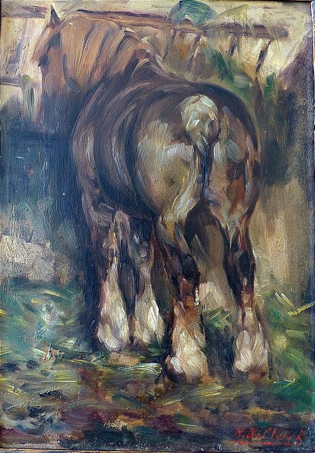 Horse In The Stable By Henry De Clerck