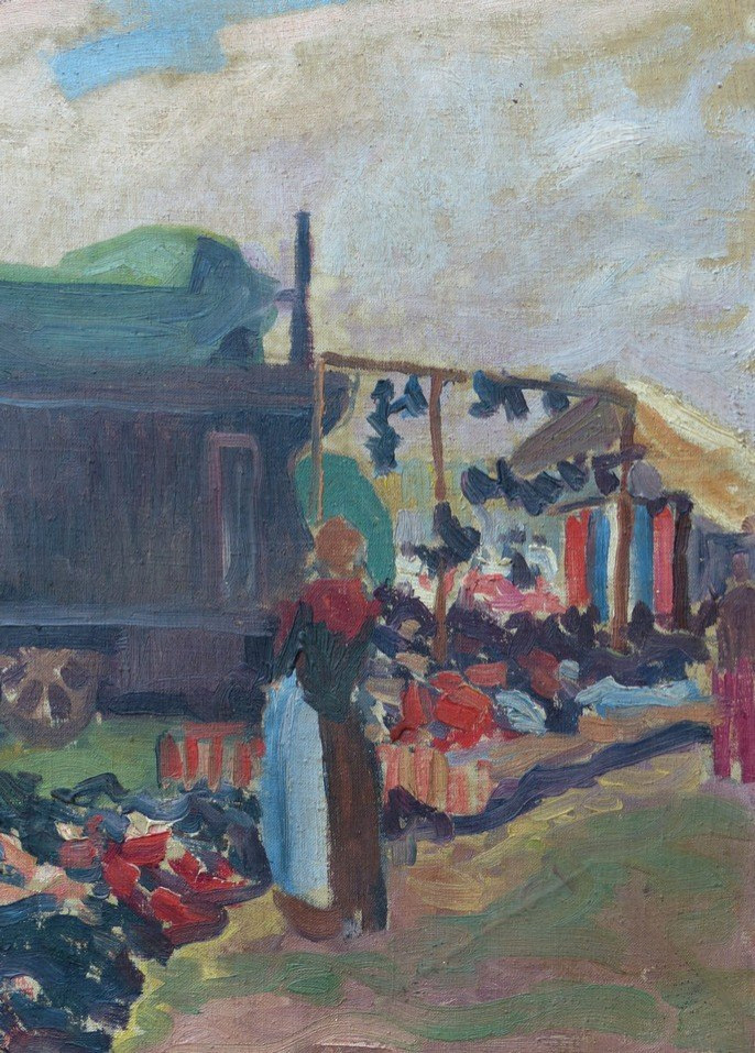 Ecole Fauve, les roulottes, attribué à Ludovic-Rodo Pissaro-photo-2
