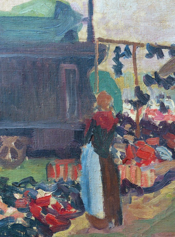 Ecole Fauve, les roulottes, attribué à Ludovic-Rodo Pissaro-photo-3