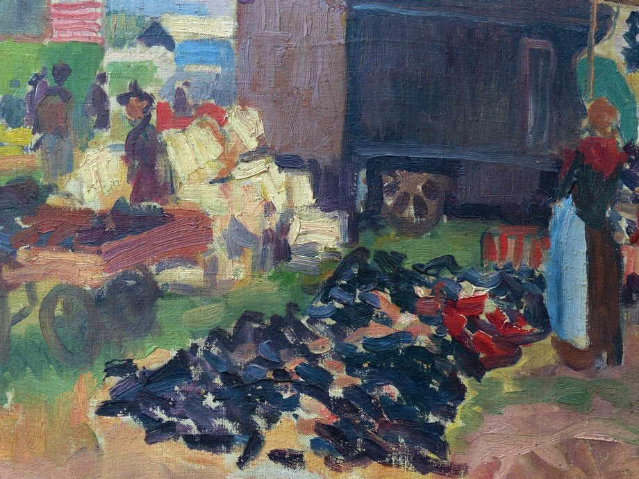 Ecole Fauve, les roulottes, attribué à Ludovic-Rodo Pissaro-photo-4
