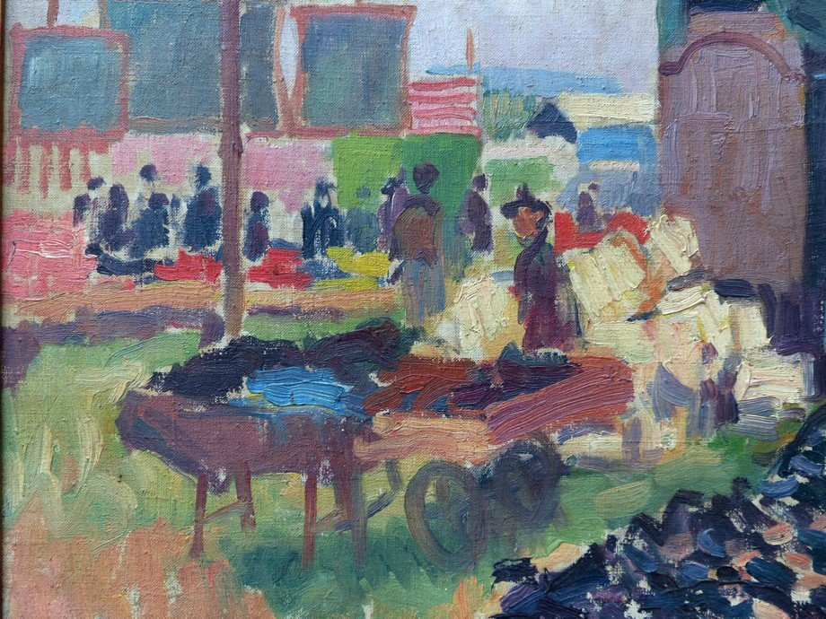 Ecole Fauve, les roulottes, attribué à Ludovic-Rodo Pissaro-photo-1