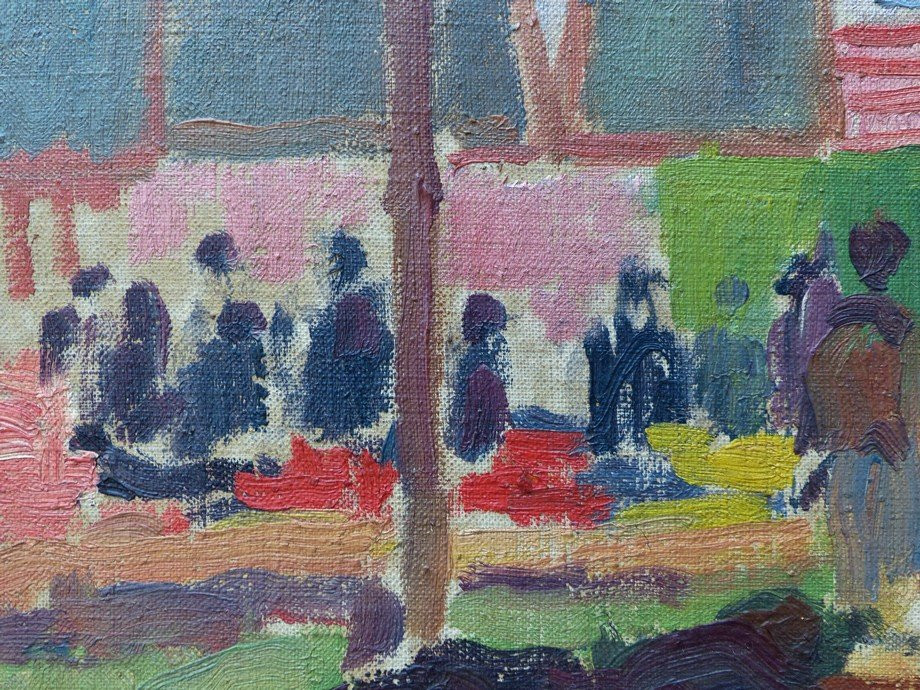 Ecole Fauve, les roulottes, attribué à Ludovic-Rodo Pissaro-photo-5
