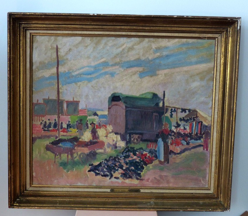 Ecole Fauve, les roulottes, attribué à Ludovic-Rodo Pissaro-photo-7
