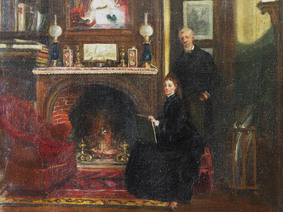 The Pupil And The Master, Interior Scene 19th Century-photo-3