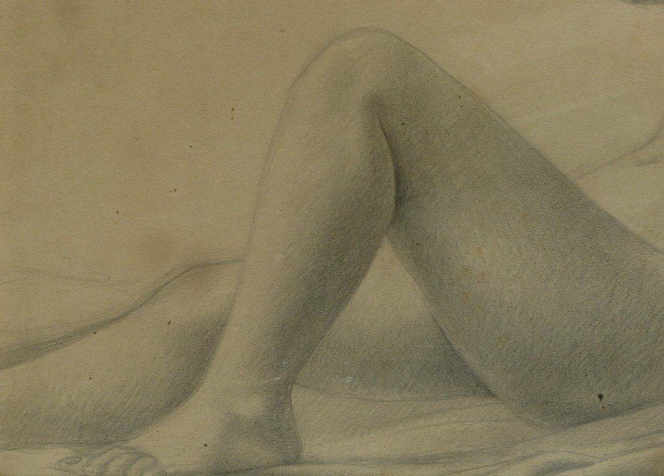 Femme nue allongée par georges Rohner-photo-1