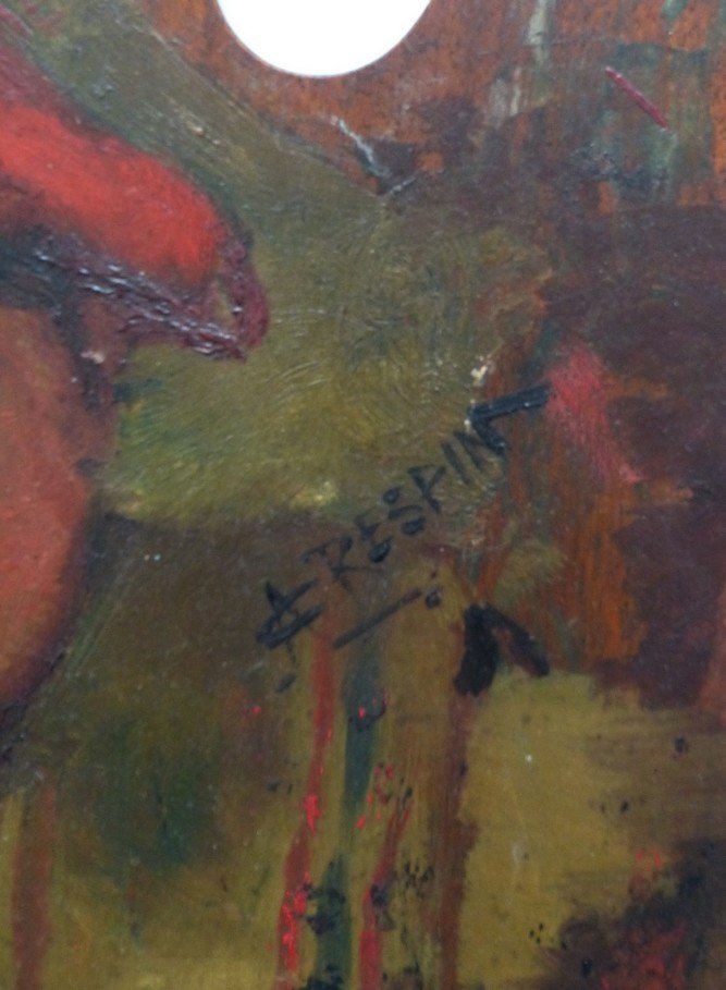 Adolphe Crespin, Self-portrait On Palette-photo-2