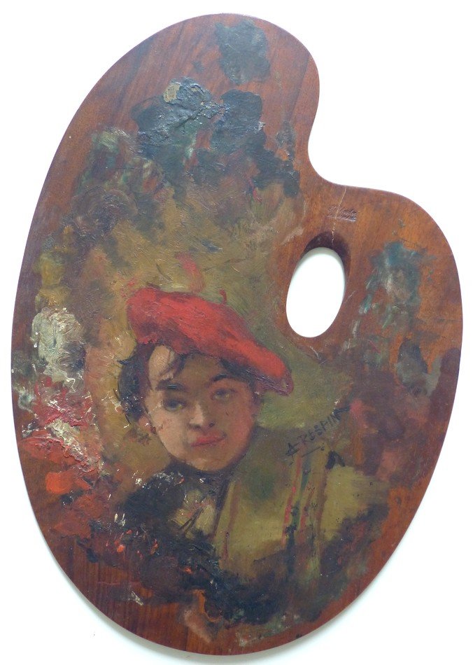 Adolphe Crespin, Self-portrait On Palette