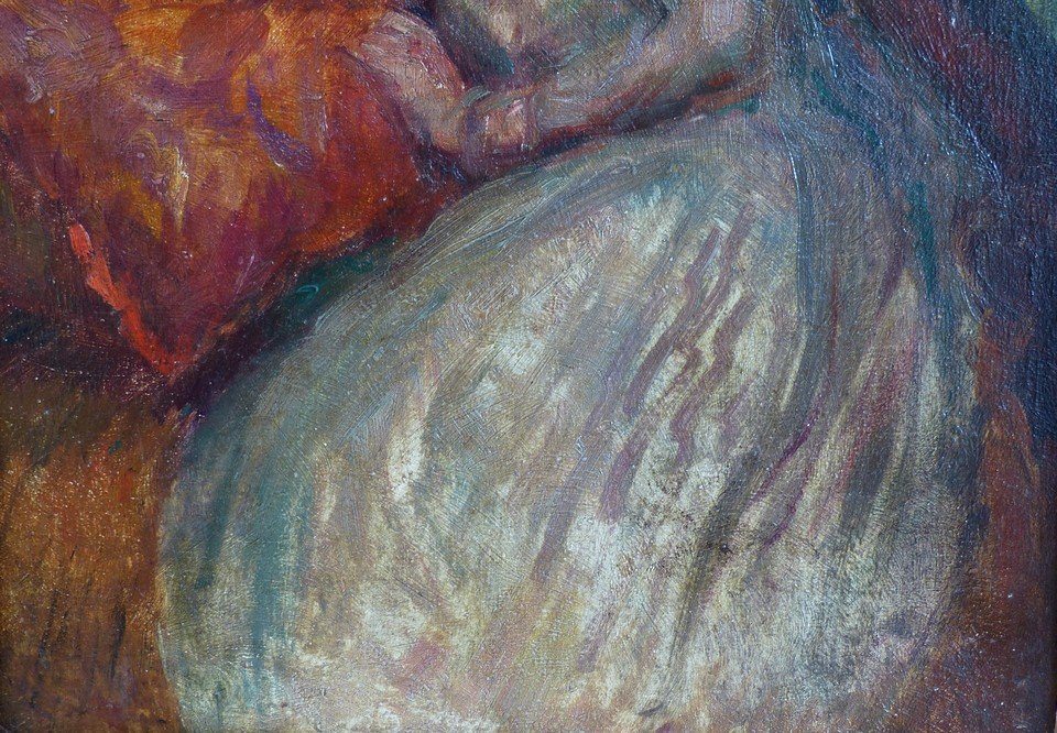 Jeune femme sur un coussin,  entourage de Charles Manguin-photo-3