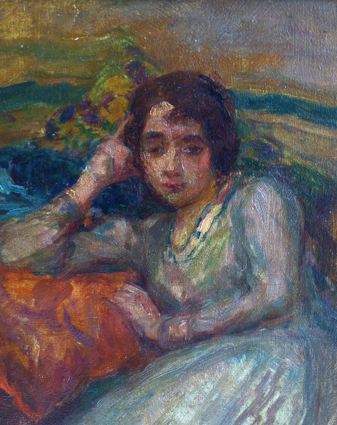 Jeune femme sur un coussin,  entourage de Charles Manguin-photo-4